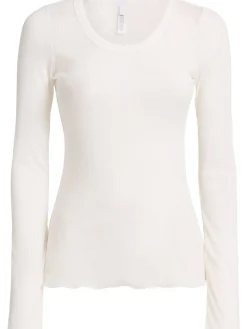 Cotton blend long sleeve top