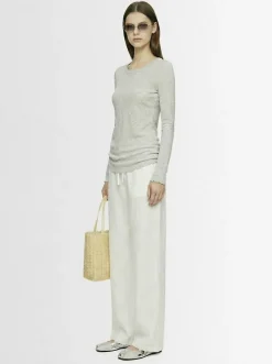 Cotton blend long sleeve top