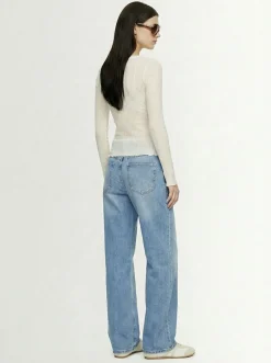 Cotton blend long sleeve top