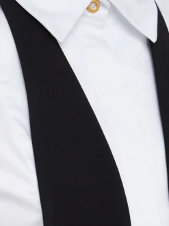 Cotton blend shirt w/ tie