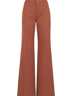 Cotton canvas high waist pants