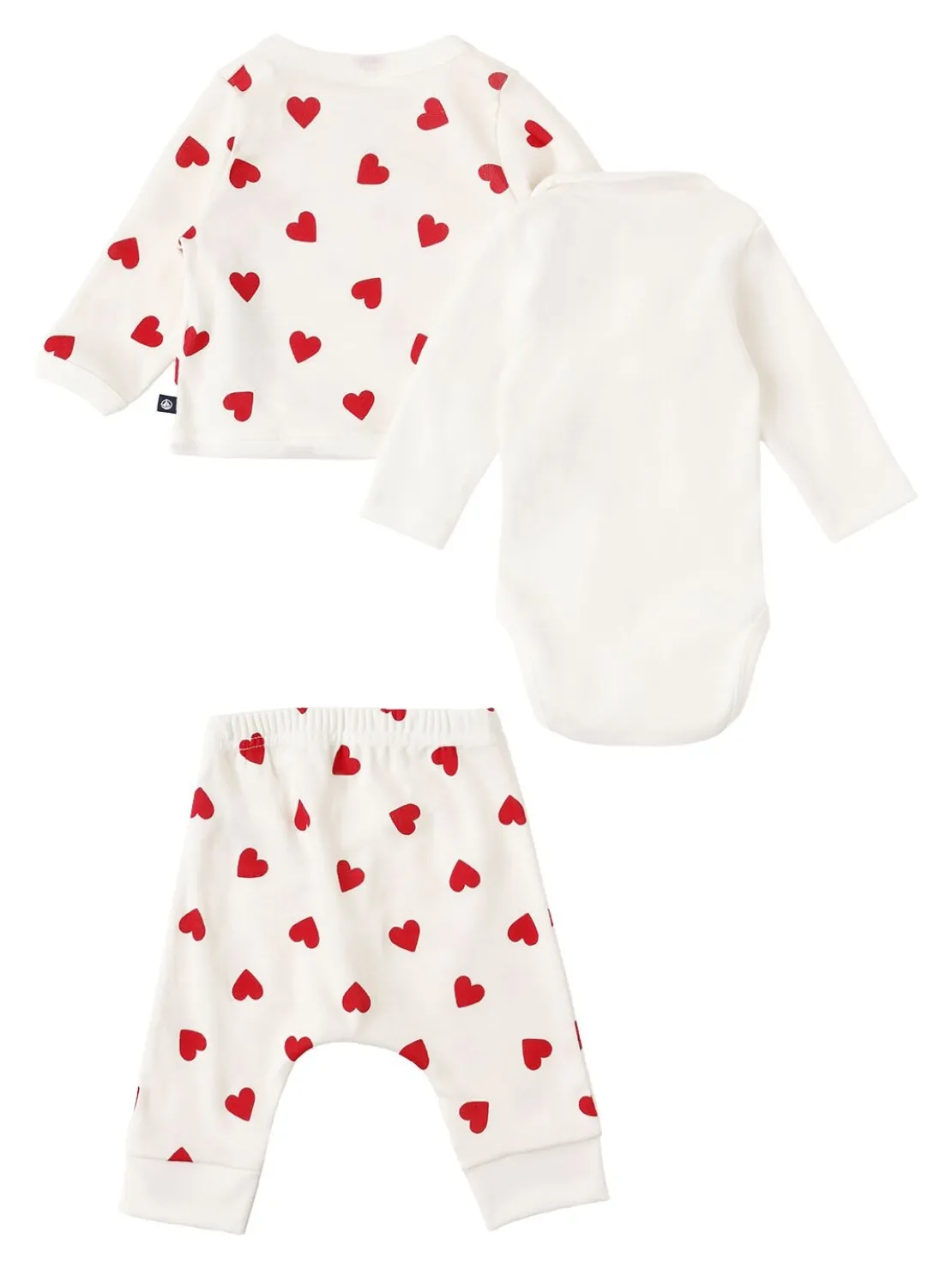 Cotton cardigan, bodysuit & pants