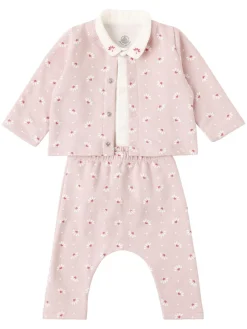 Cotton cardigan, bodysuit & pants
