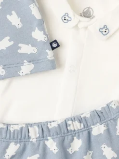 Cotton cardigan, bodysuit & pants
