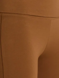 Cotton fold-over flared pants