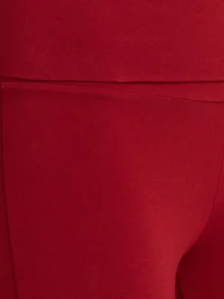 Cotton fold-over flared pants