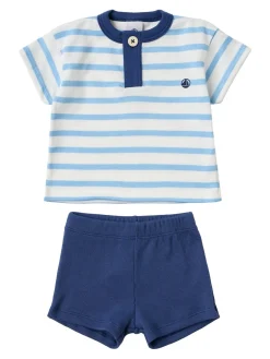 Cotton jersey top & shorts