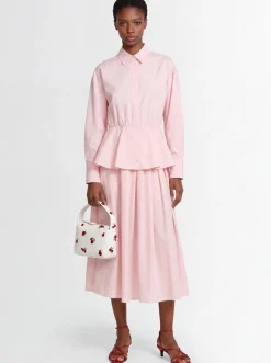 Cotton midi skirt