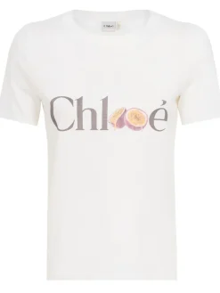 Cotton t-shirt w/ passion fruit print