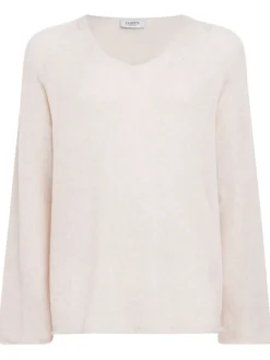 Cotton v-neck knit sweater