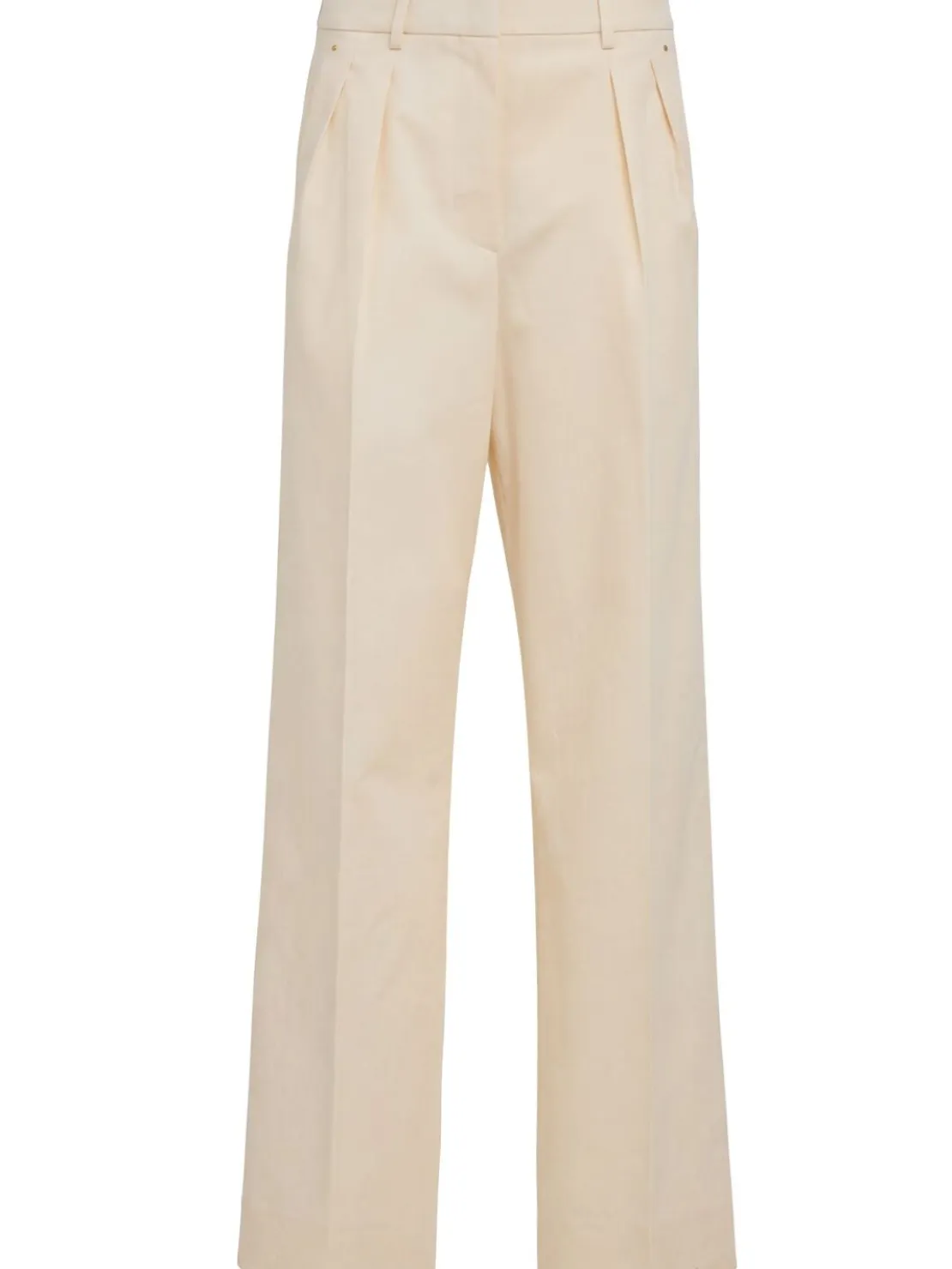 Cotton wide leg tailored pants