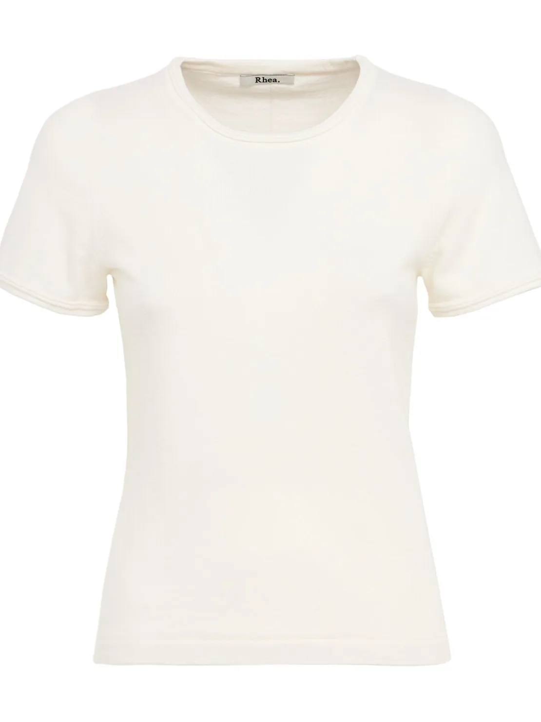 Cropped cotton & cashmere blend t-shirt
