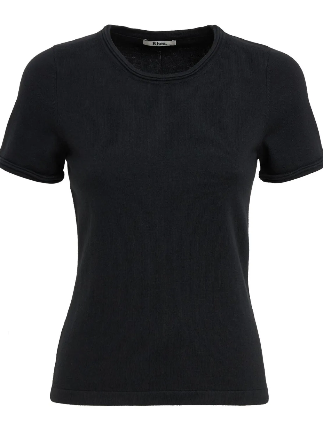 Cropped cotton & cashmere blend t-shirt