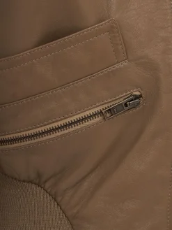 Cropped leather jacket