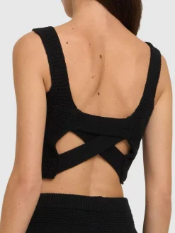 Crop top in maglia di misto cotone