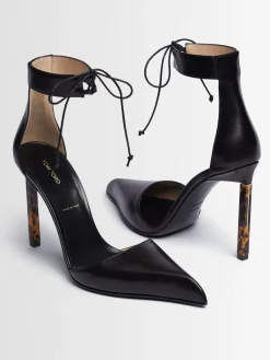 Décolleté in pelle / cinturino alla caviglia 105mm