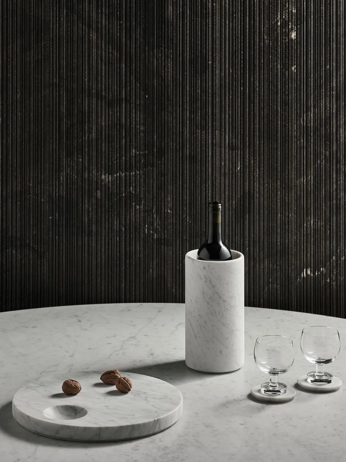 Decanter Ellipse in marmo di Carrara