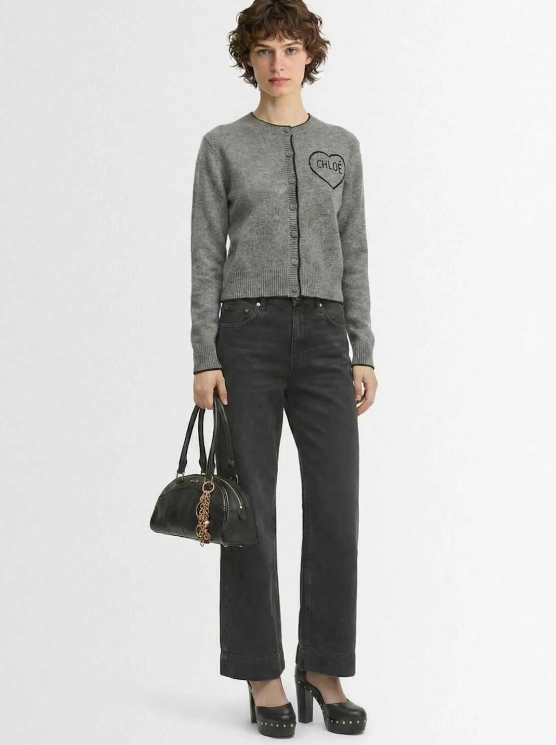 Denim straight jeans