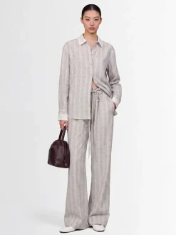 Ditsy striped cotton shirt