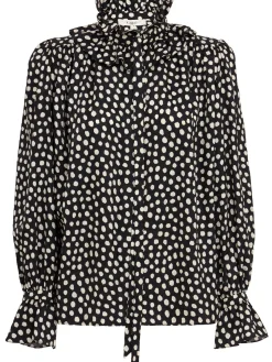 Dot print silk jacquard shirt
