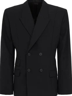 Double breast wool blend blazer