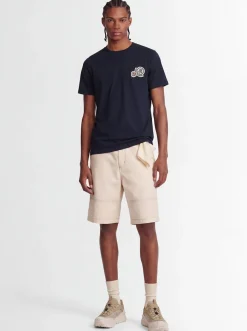 Double logo patch cotton t-shirt