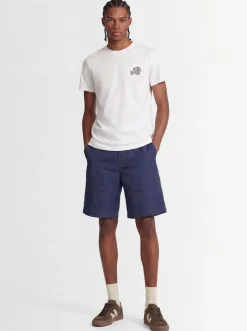 Double logo patch cotton t-shirt