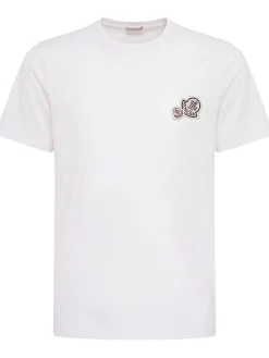 Double logo patch cotton t-shirt