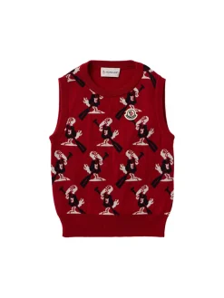 Duck jacquard virgin wool vest