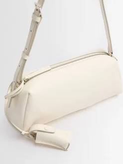 Elongated leather shoulder bag