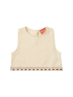 Embroidered cotton tank top
