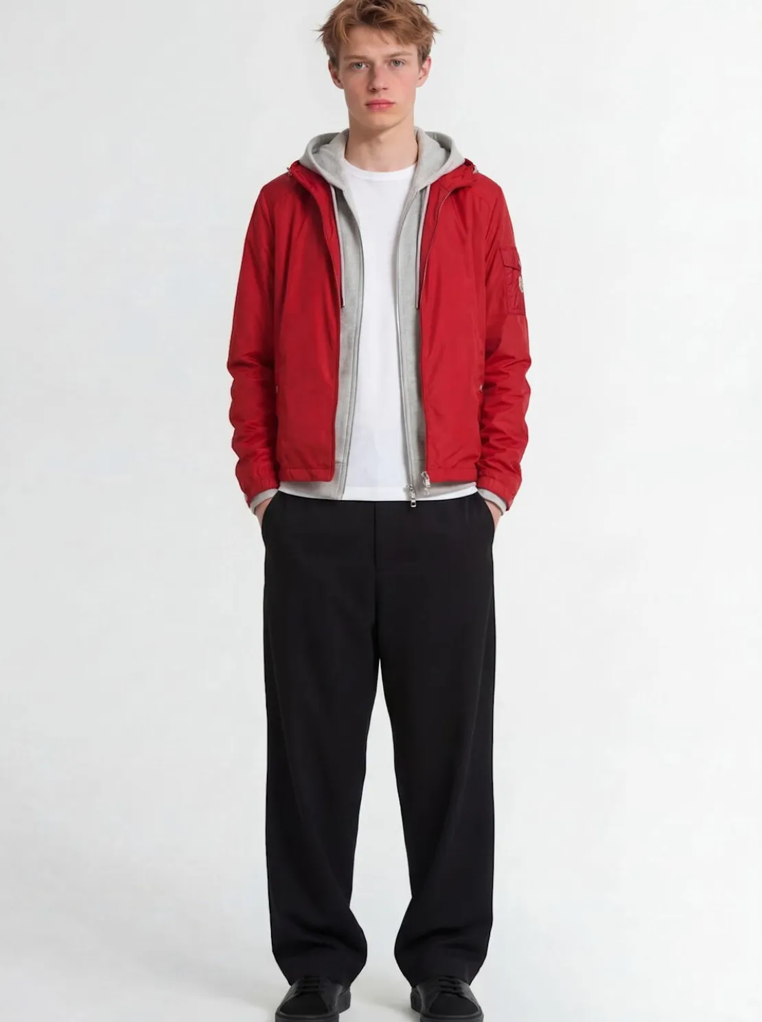 Etiache nylon hooded rain jacket