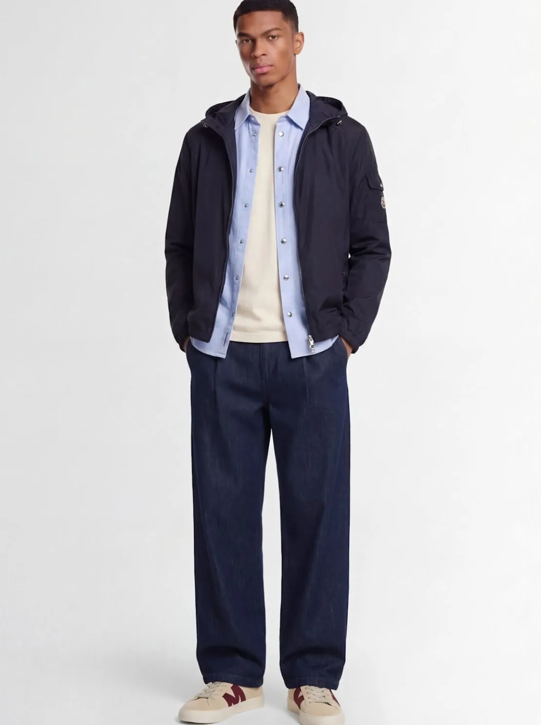 Etiache nylon hooded rain jacket