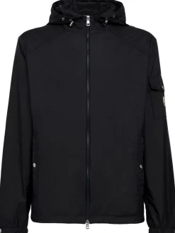 Etiache nylon hooded rain jacket