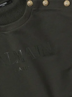 Felpa cropped in cotone con logo
