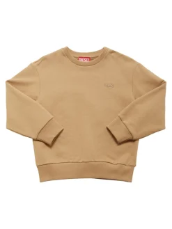 Felpa girocollo in cotone con logo