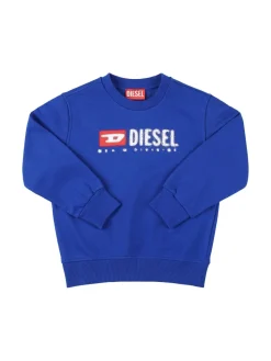Felpa girocollo in misto cotone con logo