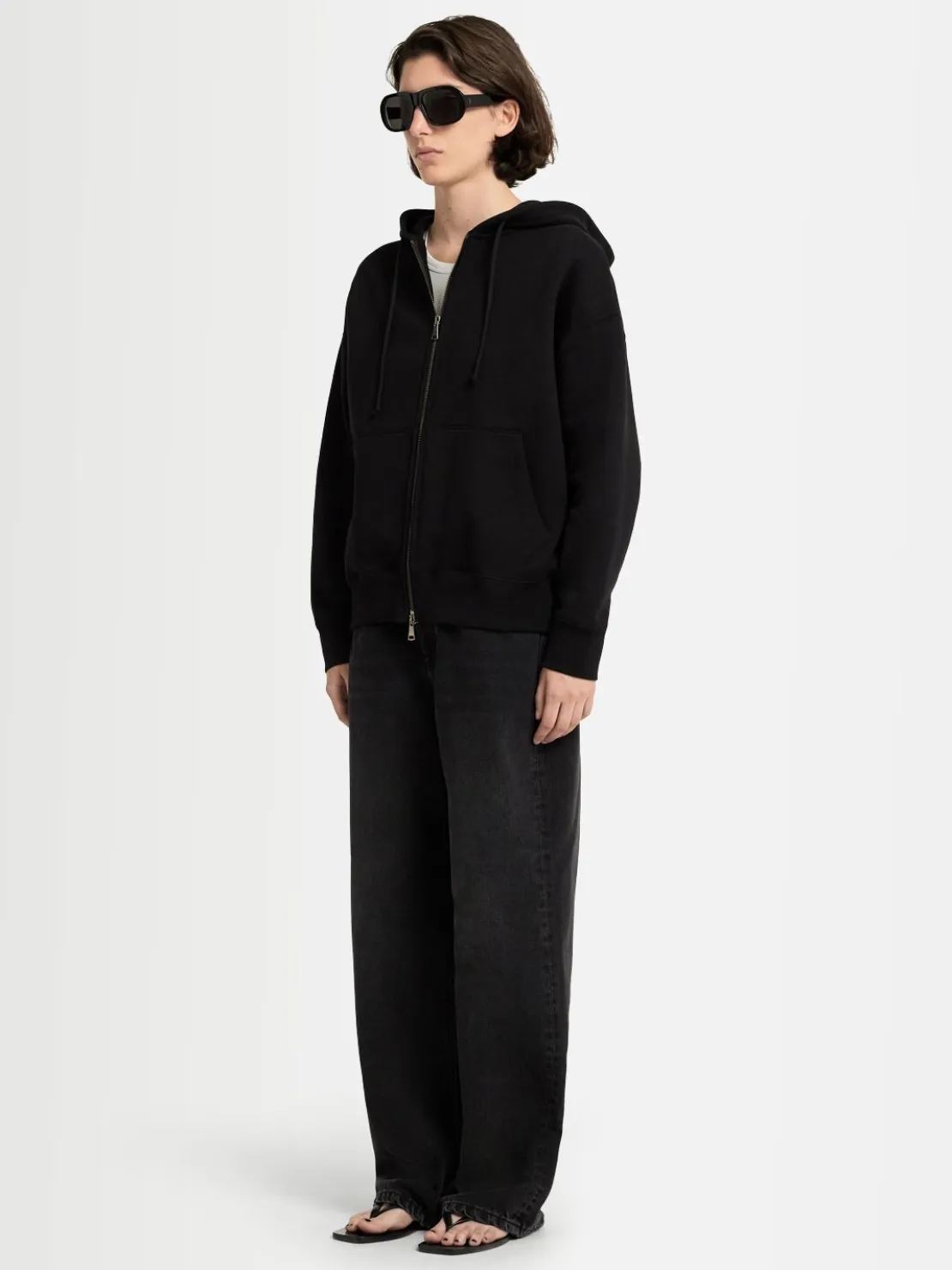 Felpa Grace in cotone felpato con zip e cappuccio