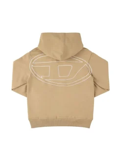 Felpa in cotone con logo e cappuccio