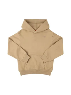 Felpa in cotone con logo e cappuccio