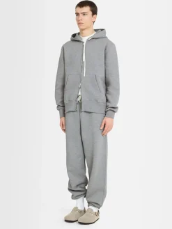 Felpa in cotone con zip e cappuccio