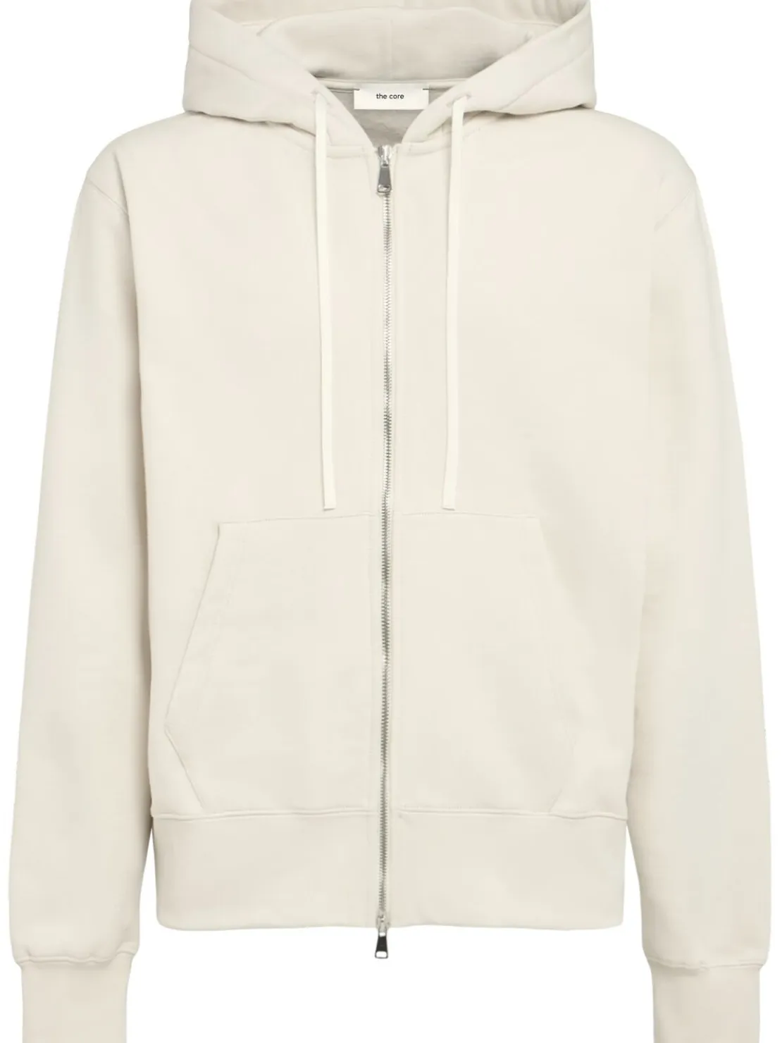 Felpa in cotone con zip e cappuccio