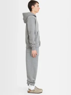Felpa in cotone con zip e cappuccio