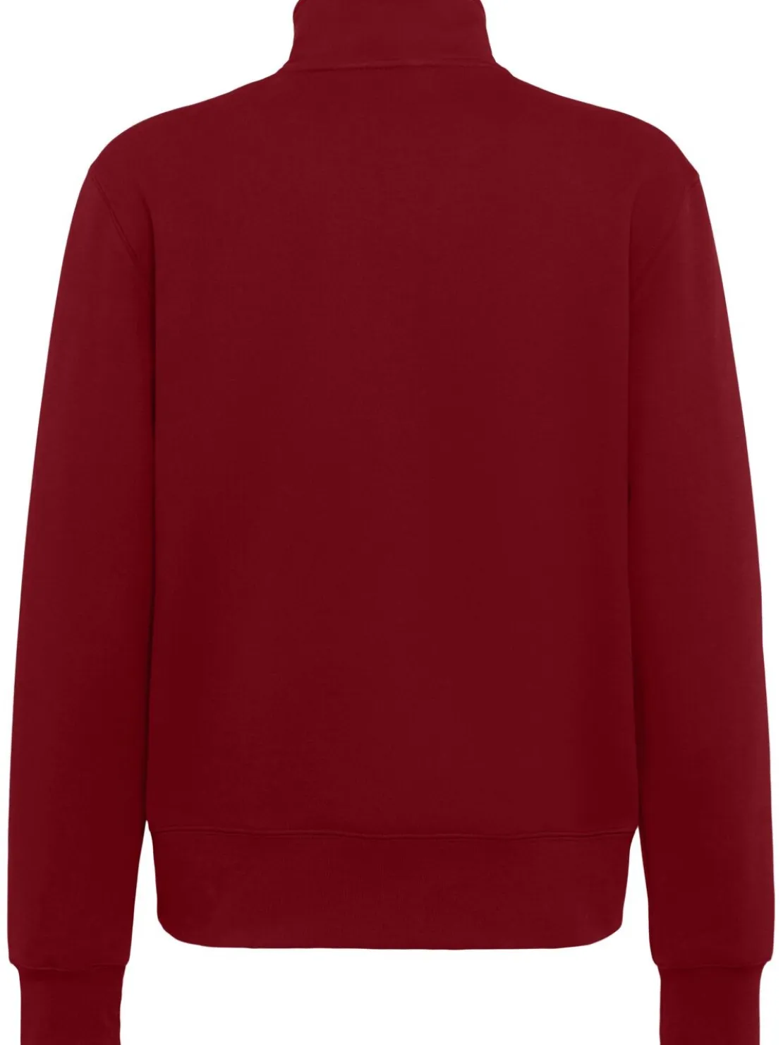 Felpa in cotone felpato con mezza zip