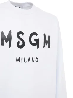 Felpa in cotone spazzolato con logo stampato