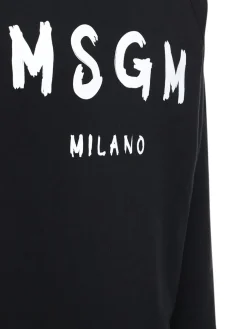 Felpa in cotone spazzolato con logo stampato