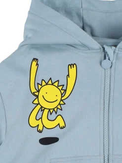 Felpa in cotone stampato con zip