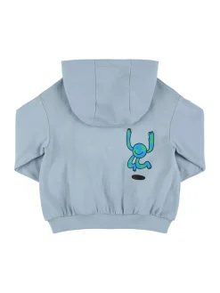 Felpa in cotone stampato con zip