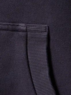 Felpa in cotone washed con zip e cappuccio