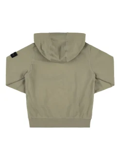 Felpa in jersey di cotone con zip e cappuccio